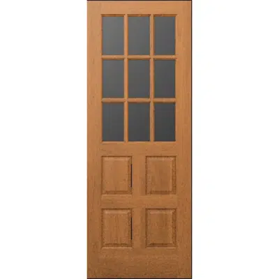 Wood French Door 9-Lite 4-Panel - Interior Commercial / Residential with Fire Options - K3840 için görüntü