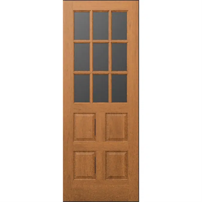 Wood French Door 9-Lite 4-Panel - Interior Commercial / Residential with Fire Options - K3840