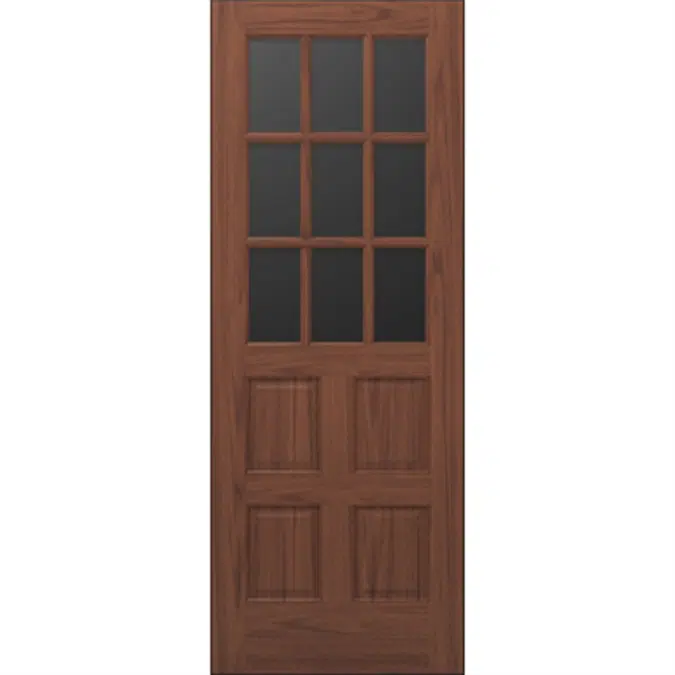 Wood French Door 9-Lite 4-Panel - Interior Commercial / Residential with Fire Options - K3840