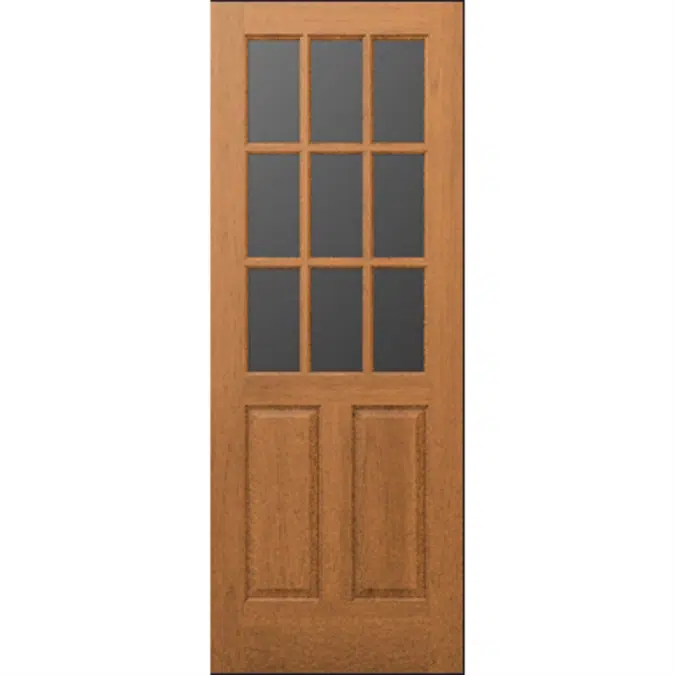 Wood French Door 9-Lite 2-Panel - Interior  Commercial / Residential with Fire Options - K3820