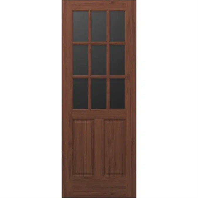 Wood French Door 9-Lite 2-Panel - Interior  Commercial / Residential with Fire Options - K3820