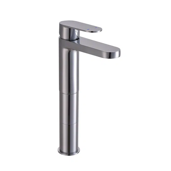 Ferla-N Single Lever 1/2'' Tall Basin Pillar Tap Without Pop-Up Waste and Flexible Hose