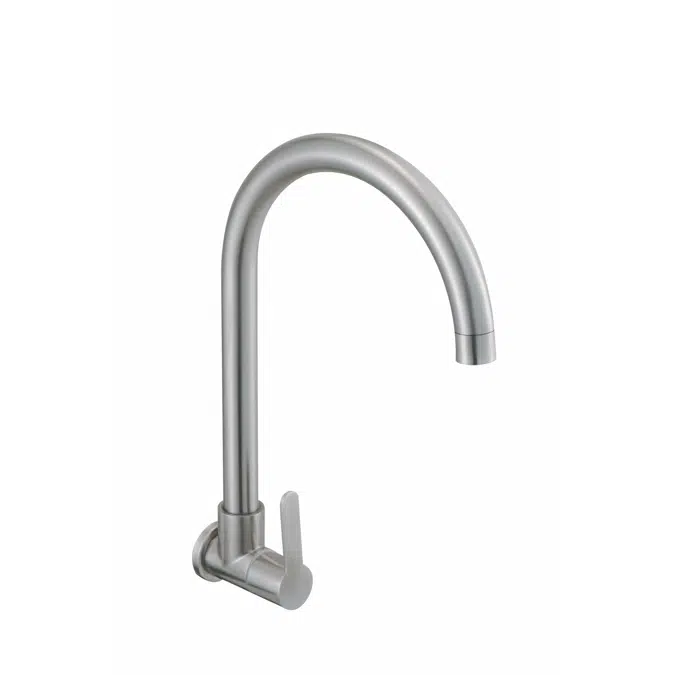 Murano 1/2" Wall-mounted Sink Tap with Swivel Spout, Stainless Steel