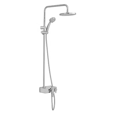 Image for Single lever wall-mounted shower mixer column set with panel