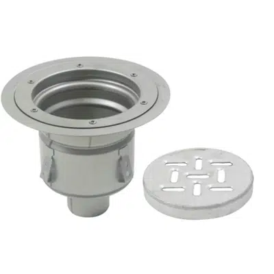 画像 Floor Drain with 12in. Round Top, with Surface Membrane Clamp, Shallow Body - BFD-540