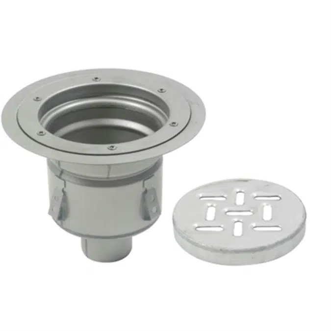 Floor Drain with 12in. Round Top, with Surface Membrane Clamp, Shallow Body - BFD-540