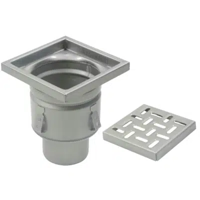 画像 On-Grade Non-Adjustable Floor Drain with 12in. x 12in. Square Top, Shallow Body - BFD-340