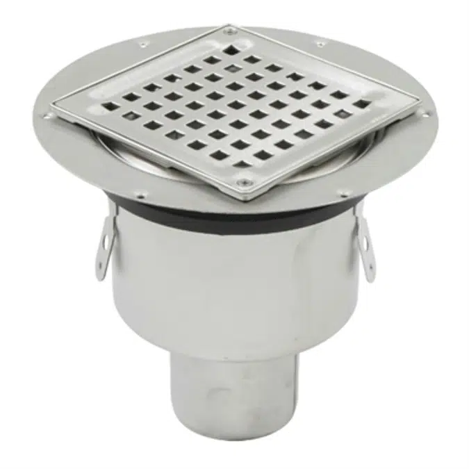Bottom Outlet Shower Drain with Square Top - BSS-300