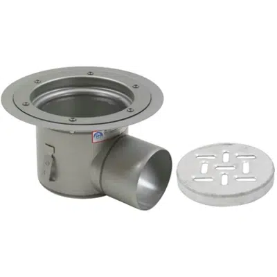 Image for Floor Drain with 8in. Round Top, with Surface Membrane Clamp, Shallow Body, Side Outlet - BFD-520-SO