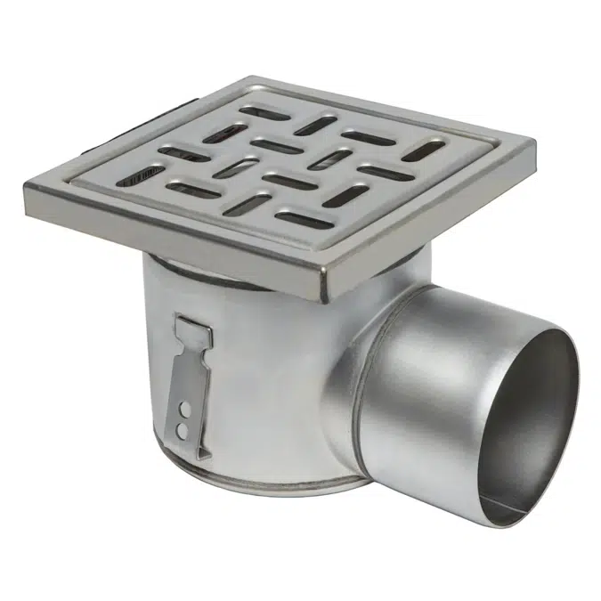 On-Grade Non-Adjustable Floor Drain with 8in. x 8in. Square Top, Shallow Body - BFD-320