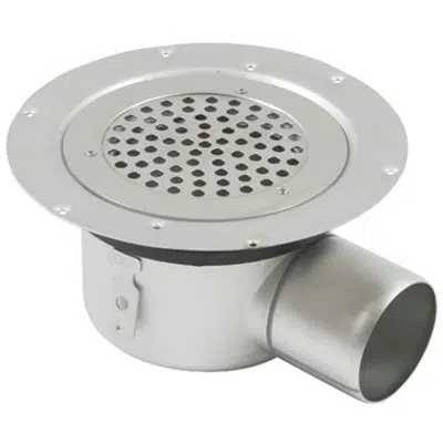 bilde for Side Outlet Shower Drain with Round Top, Surface Membrane Clamp - BSR-700