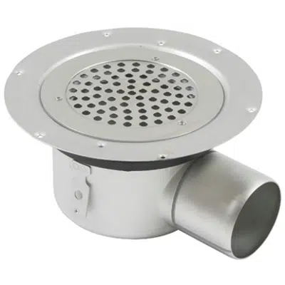 Side Outlet Shower Drain with Round Top, Surface Membrane Clamp - BSR-700图像