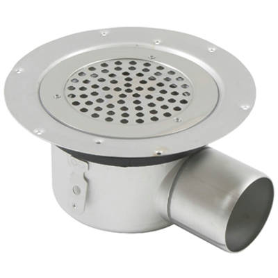 Image for Side Outlet Shower Drain with Round Top, Surface Membrane Clamp - BSR-700