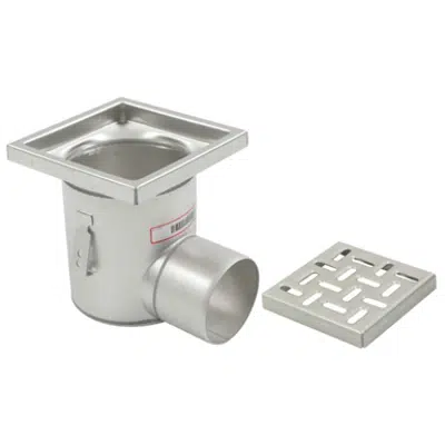 kép a termékről - On-Grade Non-Adjustable Floor Drain with 8in. x 8in. Square Top, Deep Body, Side Outlet - BFD-310-SO