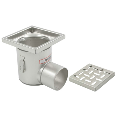 Image for On-Grade Non-Adjustable Floor Drain with 8in. x 8in. Square Top, Deep Body, Side Outlet - BFD-310-SO