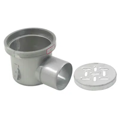 kuva kohteelle Floor Drain with 8in. Round Fixed Top, Shallow Body, Side Outlet - BFD-420-SO