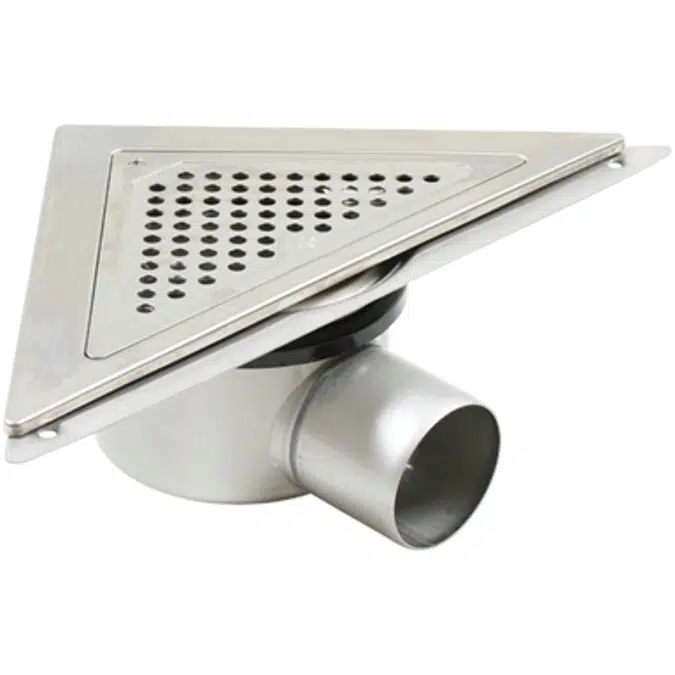 Side Outlet Corner Shower Drain with Triangular Top - BST-500