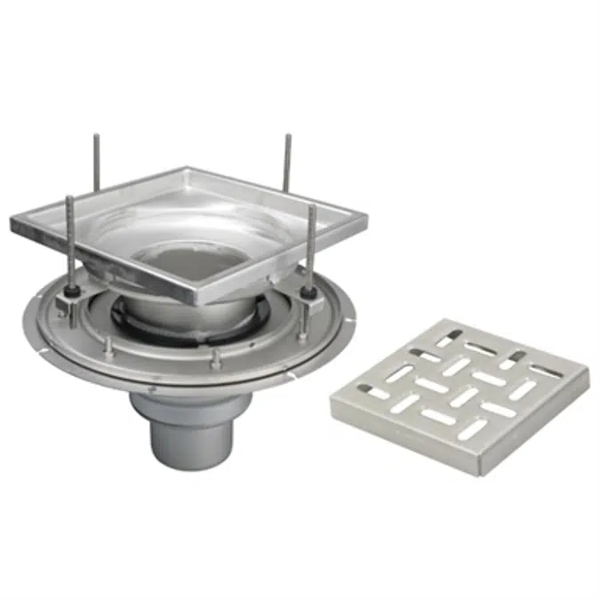 Adjustable Floor Drain with 12in. x 12in. Square Top, Small Sump - BFD-140