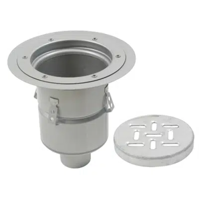 画像 Floor Drain with 8in. Round Top, with Surface Membrane Clamp, Deep Body - BFD-510