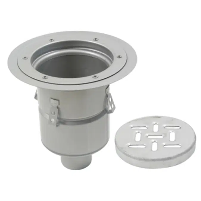 Floor Drain with 8in. Round Top, with Surface Membrane Clamp, Deep Body - BFD-510