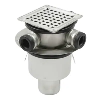 Image pour Bottom Outlet Shower Drain with Square Top, Side Inlets - BSS-400