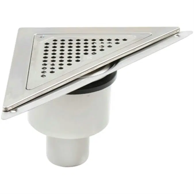 Bottom Outlet Corner Shower Drain with Triangular Top - BST-600