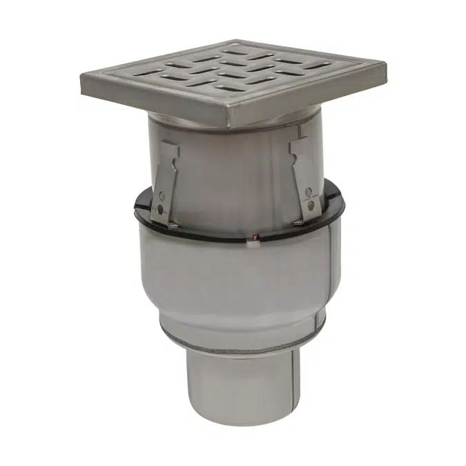 On-Grade Adjustable Floor Drain with 8in. x 8in. Square Top, Large Sump - BFD-210