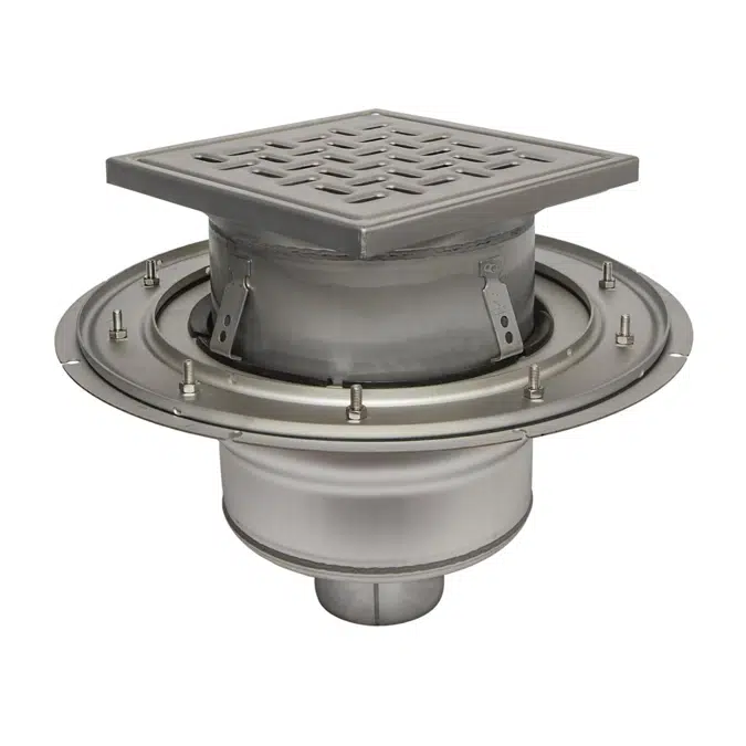 Adjustable Floor Drain with 12in. x 12in. Square Top, Large Sump - BFD-130
