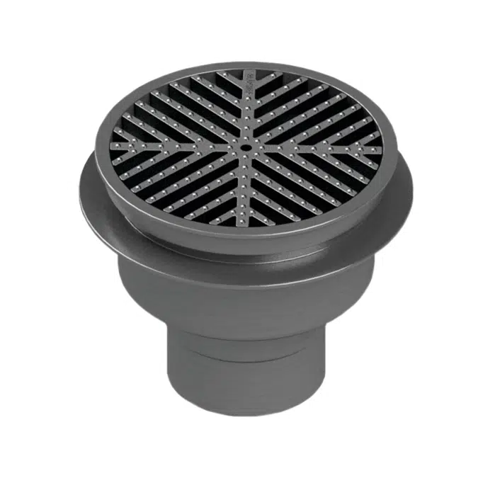 BFD-580 - Heavy-Duty 12 Inch HygienicPro Round Top Sanitary Floor Drain with Bottom Outlet