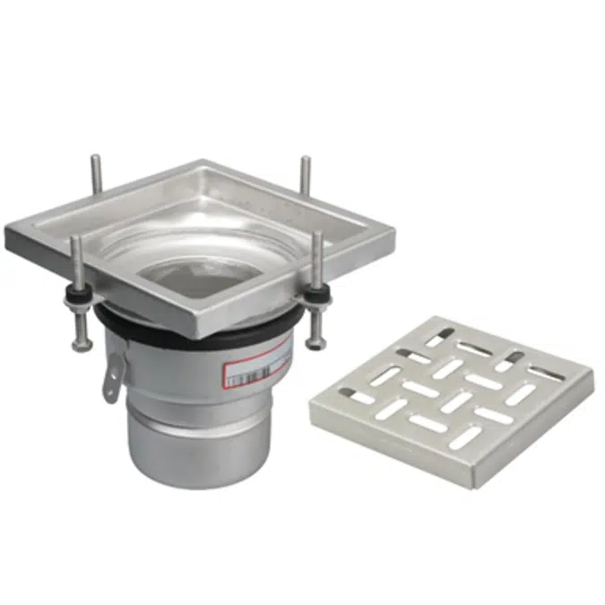 On-Grade Adjustable Floor Drain with 8in. x 8in. Square Top, Small Sump - BFD-220