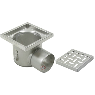 Image for On-Grade Non-Adjustable Floor Drain with 8in. x 8in. Square Top, Shallow Body, Side Outlet - BFD-320-SO