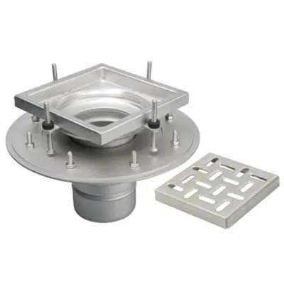 изображение для Adjustable Floor Drain with 8in. x 8in. Square Top, Shallow Body - BFD-120