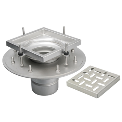 Image for Adjustable Floor Drain with 8in. x 8in. Square Top, Shallow Body - BFD-120