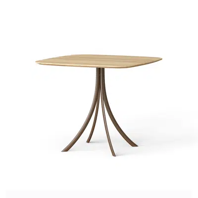 Bistro indoor dining table stand with elliptical top için görüntü