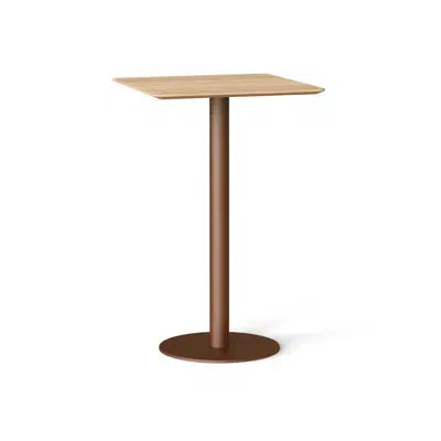 Flamingo indoor high dining table stand with square top 70x70x110 için görüntü
