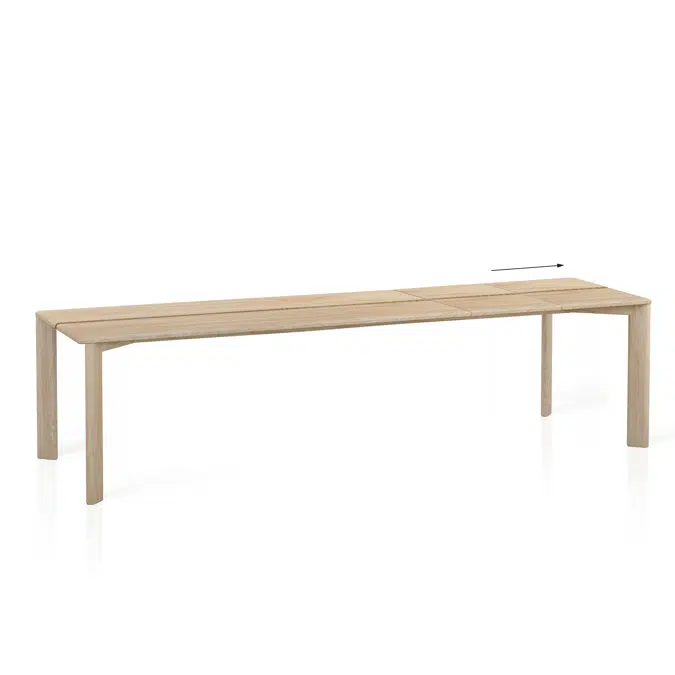 Kotai rectangular expandable dining table