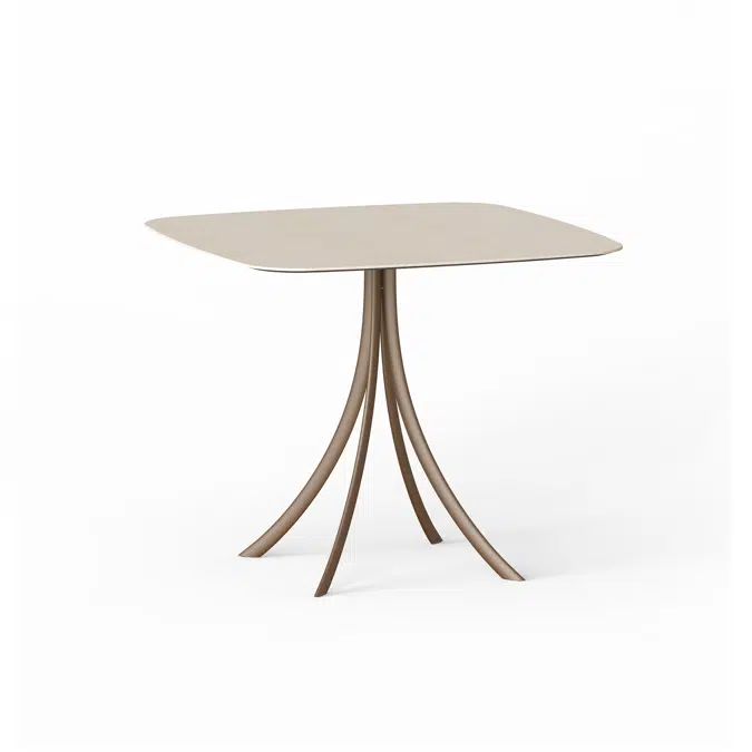Bistro outdoor dining table stand with elliptical top 