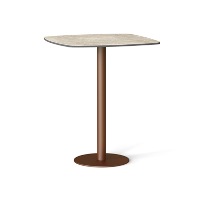 Flamingo outdoor high dining table stand with elliptical top 80x80x110图像