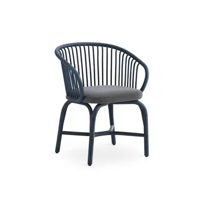 Huma dining armchair with rattan legs için görüntü