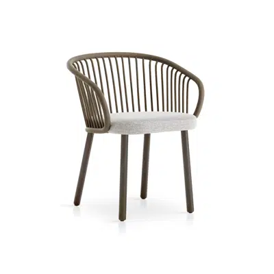 Image for Huma dining armchair with solid wood legs
