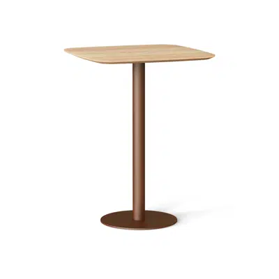 Flamingo indoor high dining table stand with elliptical top  80x80x110 için görüntü