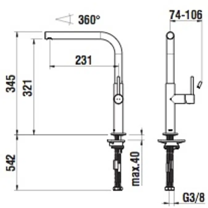 arwa-slim, Kitchen faucet