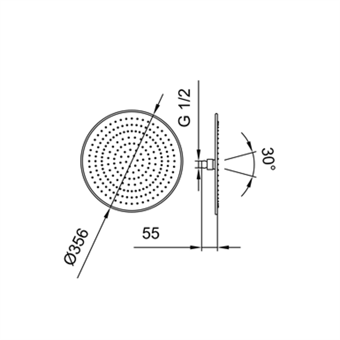Rainshower, Ø356 mm