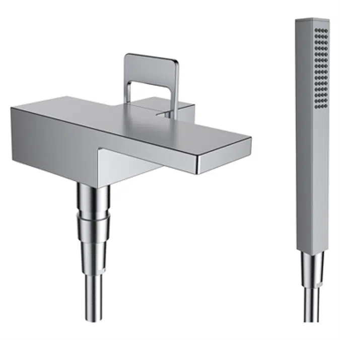 arwa-quadriga, Miscelatore per bagno 1-Point, c. accessori, acciaio inox