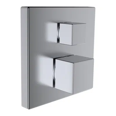 Зображення для arwa-quadriga, Concealed shower faucet, Thermostatic set for Simibox with 1 outlet, PVD inox look