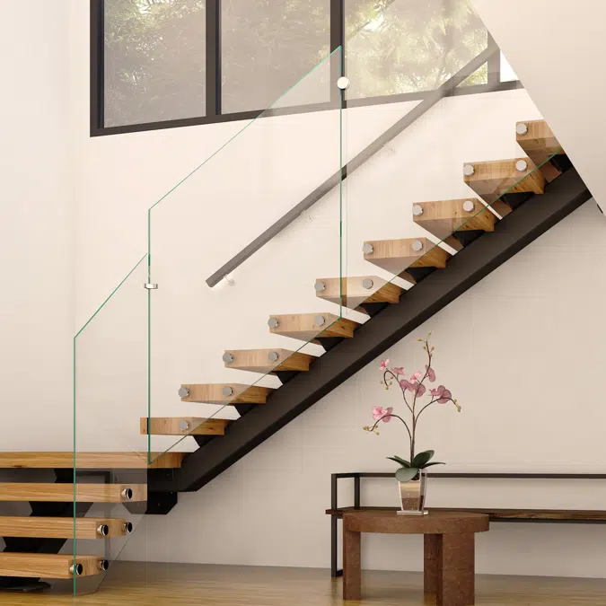 Mono Stringer 90-Degree Turn Floating Stair System