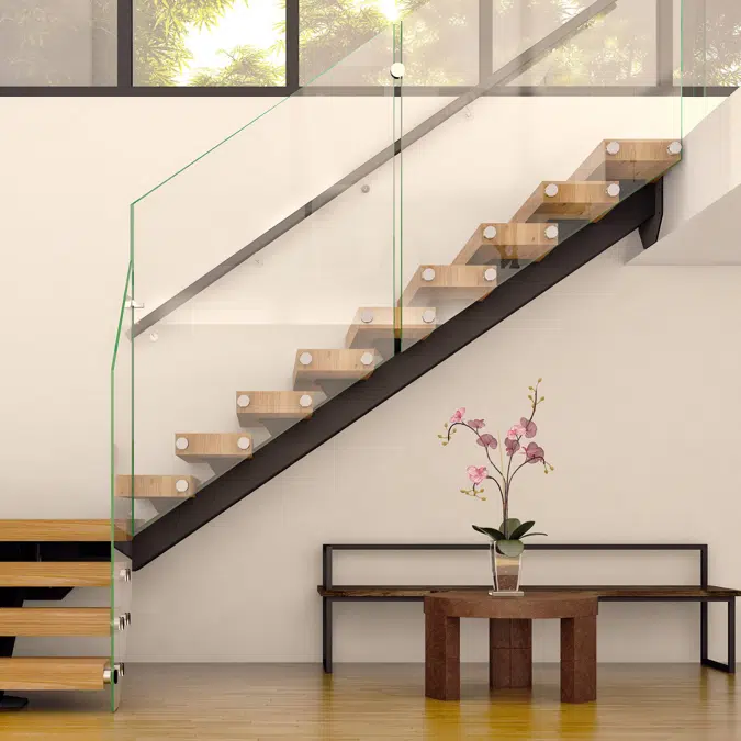 Mono Stringer 90-Degree Turn Floating Stair System