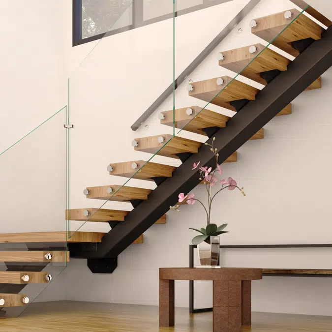 Mono Stringer 90-Degree Turn Floating Stair System