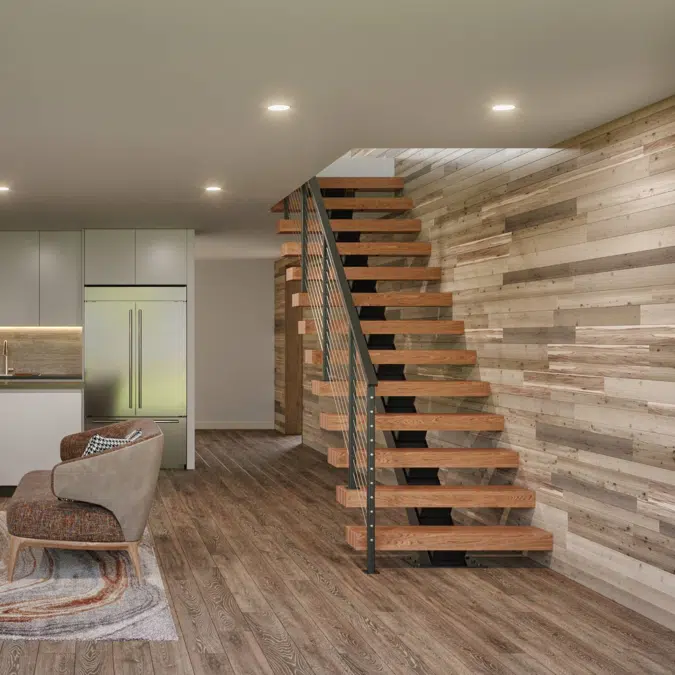 Mono Stringer Straight Run Floating Stair System