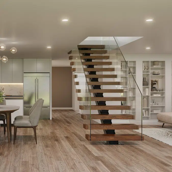 Mono Stringer Straight Run Floating Stair System